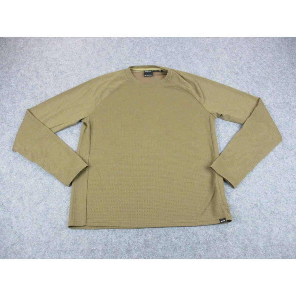 PrAna Shirt Mens Medium Brown Slim Fit Merino Wool Blend Long Sleeve Thermal